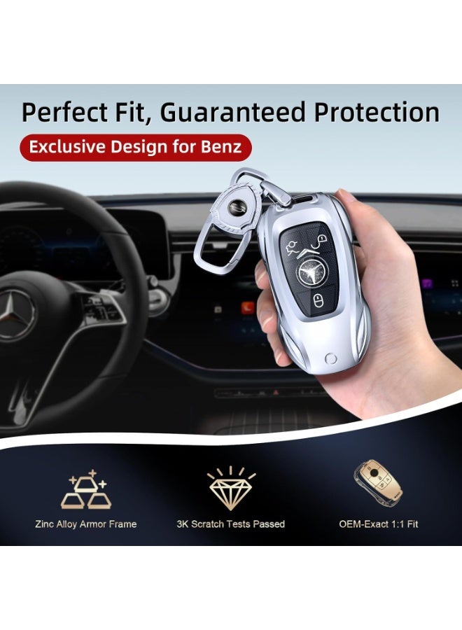 NOSKIN Smart Remote Key Case Shell Fit for Benz CLS CLA CLK AMG CLK GLC GLE GLS SLK ML SL SLK A B C E R S G (Classic Black，Fit for Benz-B) - Image 4