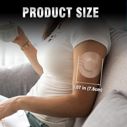 Carbou Freestyle Libre 2/3 Sensor Covers,20PCS Freestyle Adhesive Patches Waterproof CGM Cover for Libre,Enlite,Guardian –No Glue in The Center,Long Fixation for Your Sensor - Image 3