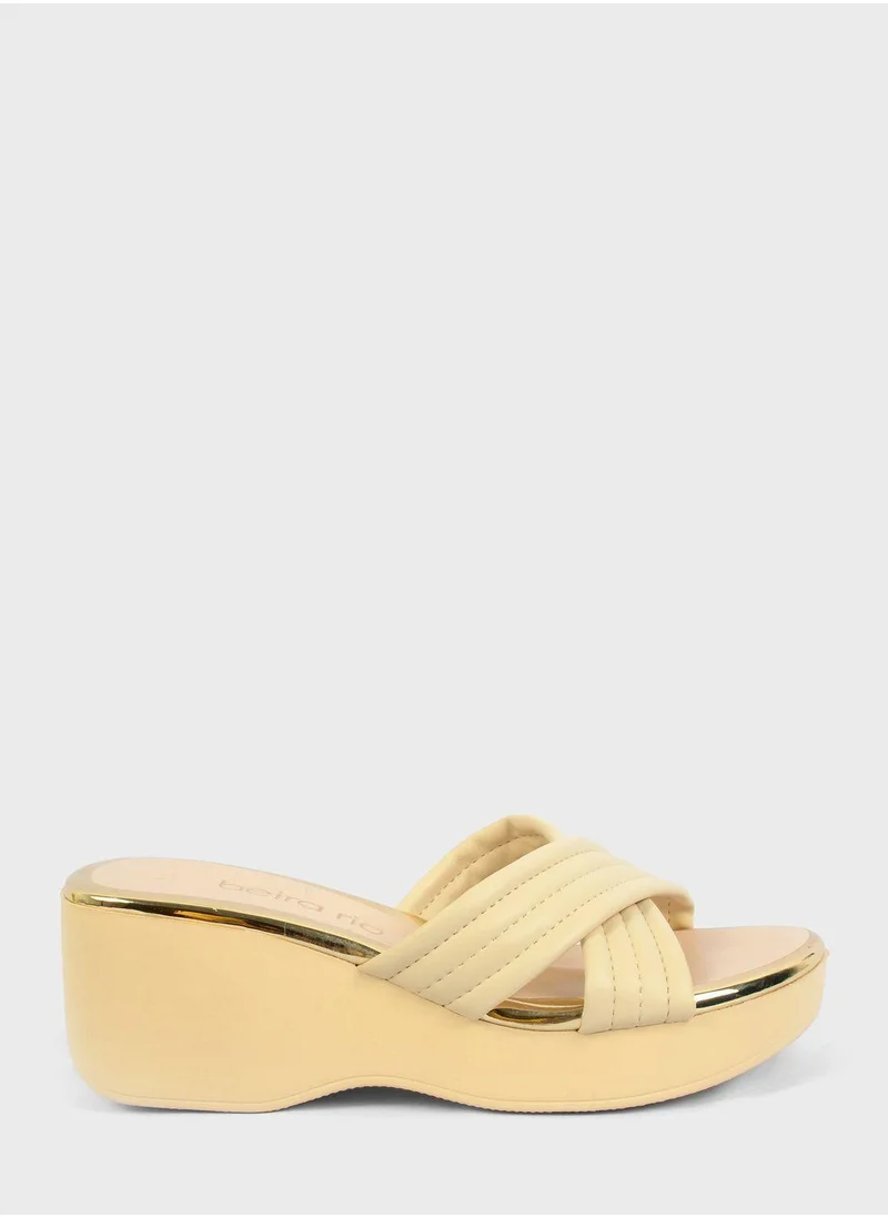 بيرا ريو Mckenna Cross Strap Wedge Mid Heel Sandals