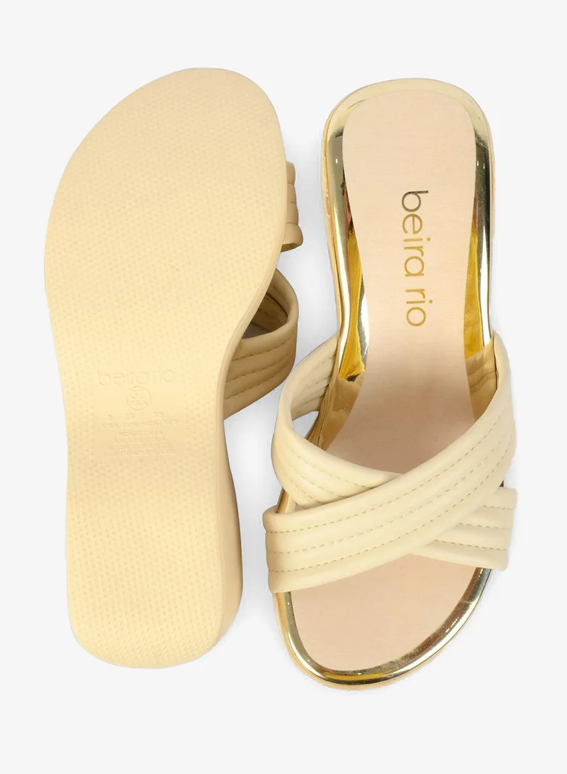 Beira Rio Cream Wedge Sandals for Women – Stylish Wedge Heel Sandals for Girls & Daily Wear for Women | Best Price UAE
