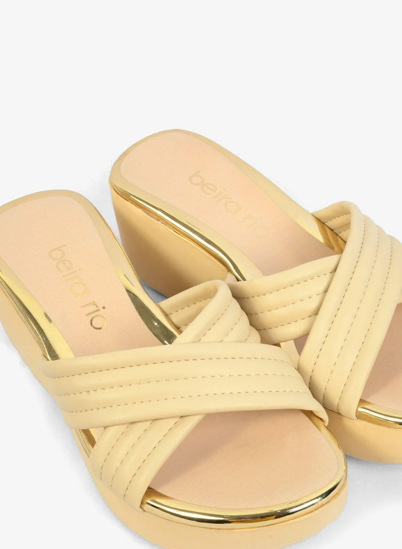 Beira Rio Cream Wedge Sandals for Women – Stylish Wedge Heel Sandals for Girls & Daily Wear for Women | Best Price UAE