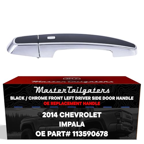 Master Tailgaters Black/Chrome Exterior Door Handle Replacement for Chevrolet Impala 2014 (LTZ Model, 4 Pin) OE Part # 13590678 | Front Left Driver Side | Easy to Install - Image 1