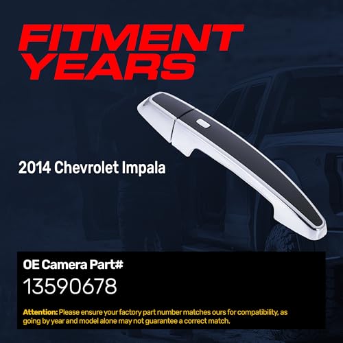 Master Tailgaters Black/Chrome Exterior Door Handle Replacement for Chevrolet Impala 2014 (LTZ Model, 4 Pin) OE Part # 13590678 | Front Left Driver Side | Easy to Install - Image 2