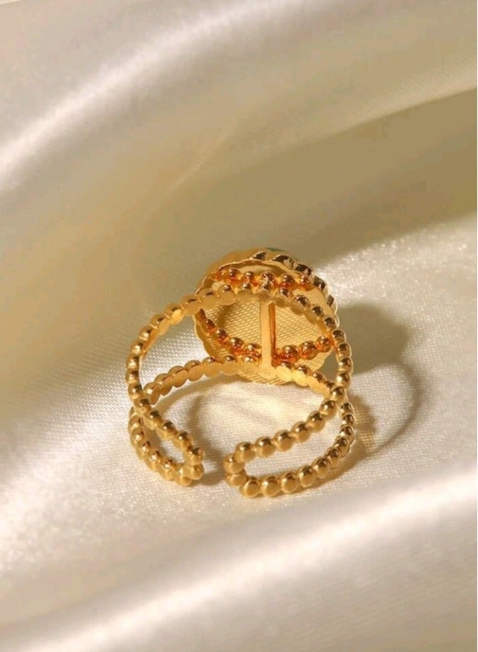 Jewelry For Life Trendy Stainless Steel Gold Plated Ring For Women One Size - Image 4