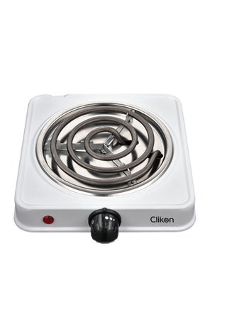 Portable Electric Hot Plate 1000W | Compact Single Burner with Auto Safety Shut-Off & High-Quality Heating Element 1000 W CK4295 WHITE
