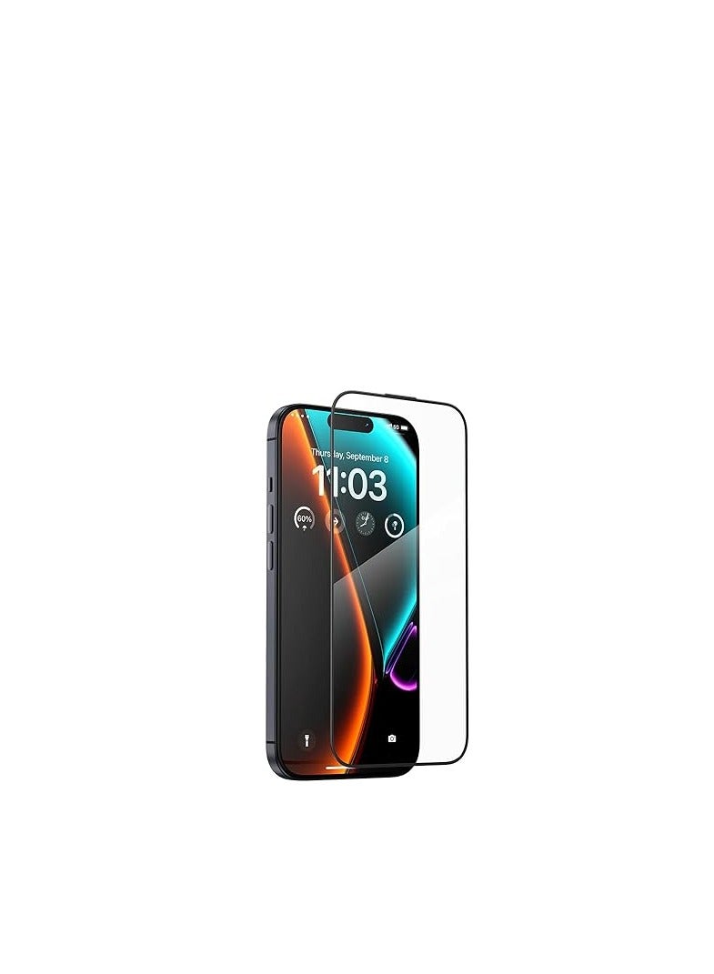 general Iphone 15 Pro Max Screen Protector 9H Tempered Glass Protector Full Glue Edge to Edge 9H Hardness Anti Fingerprint 3D Curved Scratch Resistance Glass for Iphone 15 Pro Max (5D Black) - Image 2