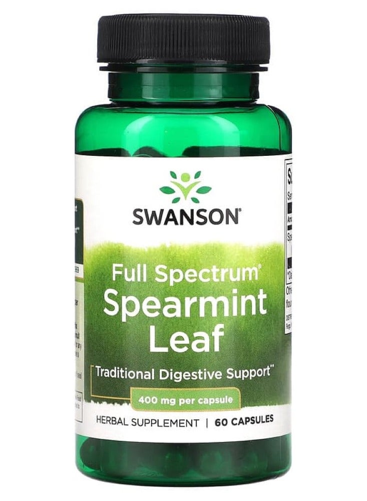 SWANSON Spearmint Leaf , 400 mg, 60 Capsules