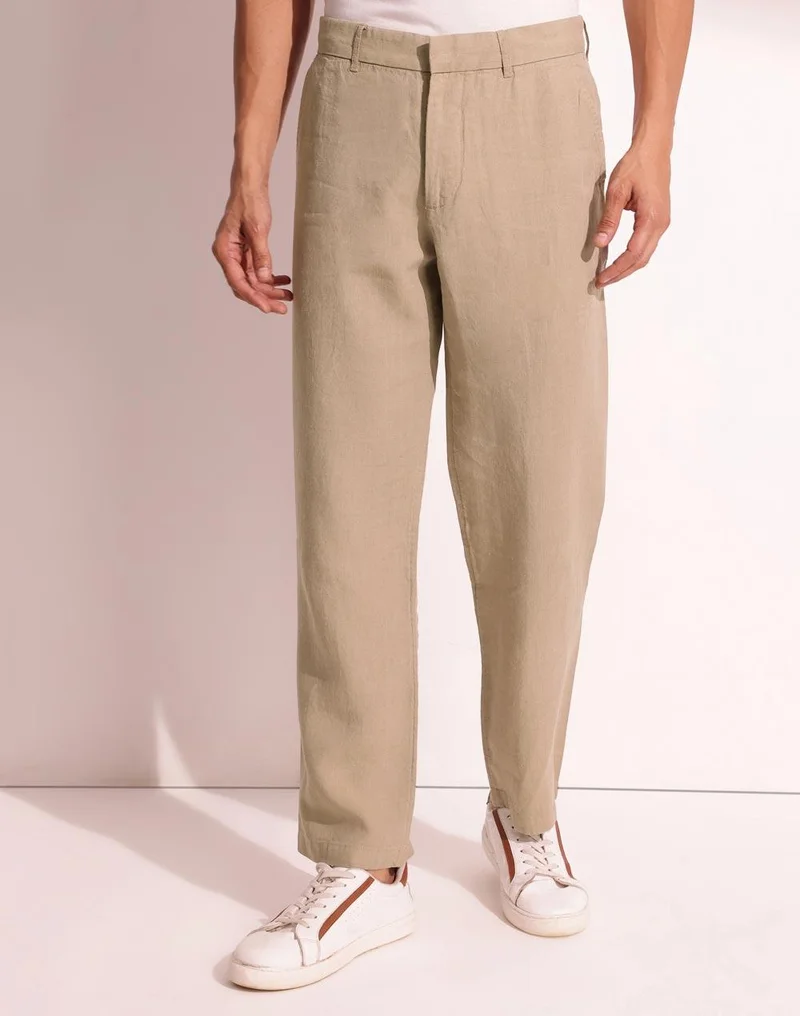 Fabindia Offwhite Linen 808 Straight Leg Pant