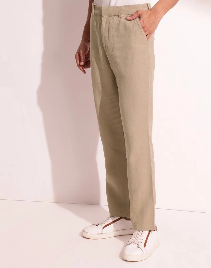 Fabindia Offwhite Linen 808 Straight Leg Pant