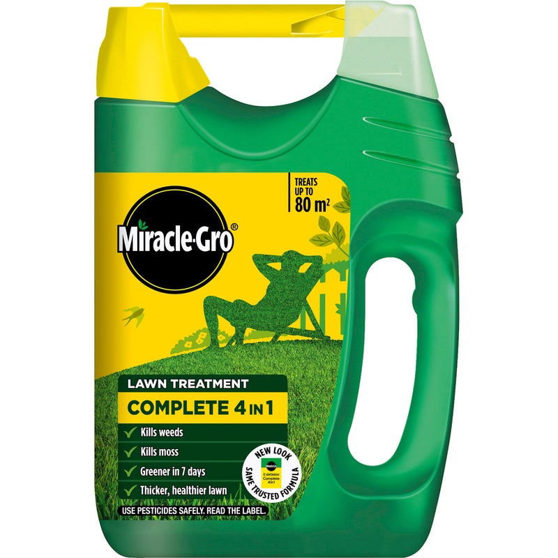 Miracle-Gro Complete 4 in 1 Lawn Food, 80 m² handheld spreader, Lawn Food, Weed & Moss Control - Image 1