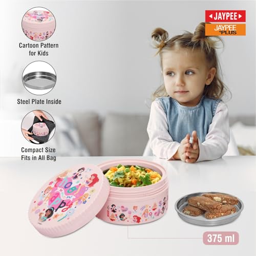 JAYPEE Unimunch PU Insulated Inner Stainless Steel Lunch Box with Steel Dish | Spillproof Ideal for Snacks| Easy to Carry Non Toxic |Safe for Storing Food,375 ml, Pink - Image 3