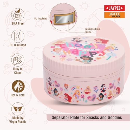 JAYPEE Unimunch PU Insulated Inner Stainless Steel Lunch Box with Steel Dish | Spillproof Ideal for Snacks| Easy to Carry Non Toxic |Safe for Storing Food,375 ml, Pink - Image 2