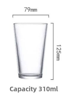 Generic American Pint Cup Fine Brewed Beer Cup Glass Water Cup Flat Light Cup V-shaped Cup Gift Printable LOGO-Color:79125- 310ml-Capacity:Transparent  - Image 1