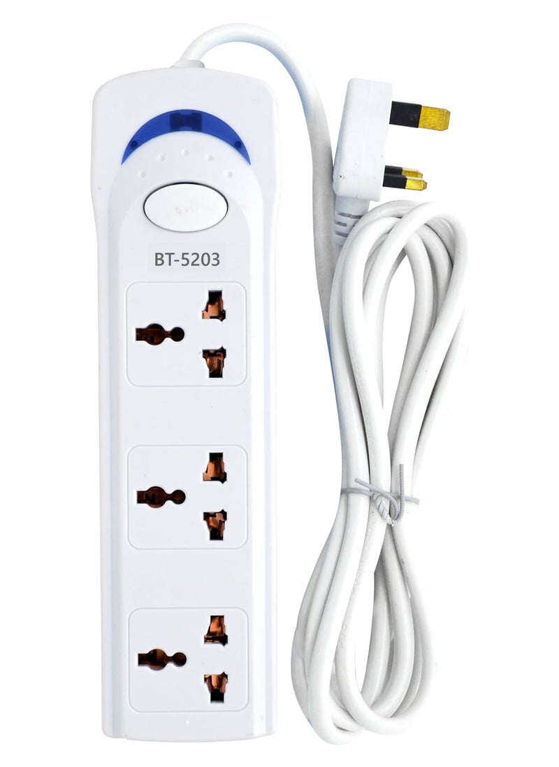 Generic - Power Socket with 3 Way Outlets and Extension Cord, 5 Meter Length - Image 1