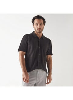 Iconic Iconic Textured Shirt with Short Sleeves  - Image 1