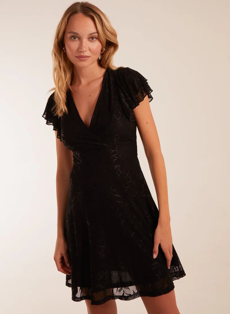 Blue Vanilla Double Frill Wrap Dress