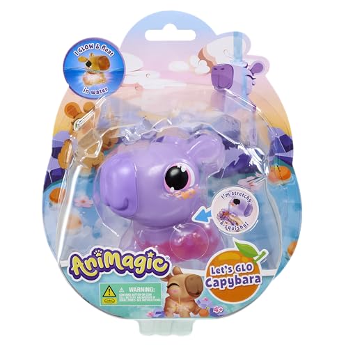 Animagic Lets Glo Capybara Purple Squishy Water Toy Floats and Glows Ages 4 - Image 1