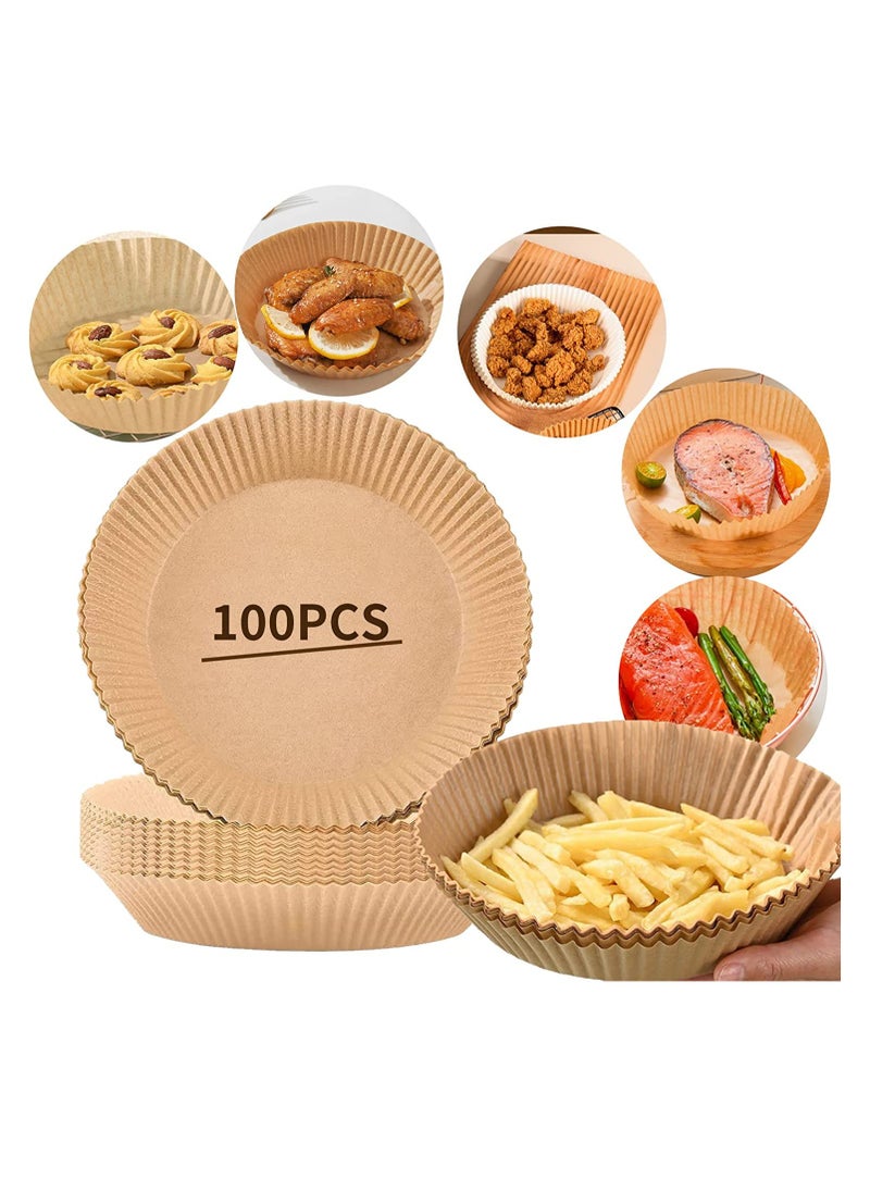 Generic Air Fryer Disposable Paper Liners - Non-Stick Parchment Paper for Air Fryer Liners - 100PCS Round Baking Paper  - Image 1