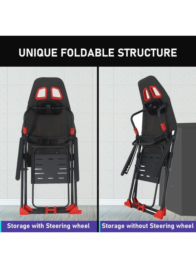 YSOAE Racing Simulator Cockpit for G920 G29 G923, Foldable & Adjustable Challenge Sim Racing Cockpit, Racing Simulator for Thrustmaster T248X T248 T300 T150 458 TX Xbox PS5 PS4 PC - Image 2