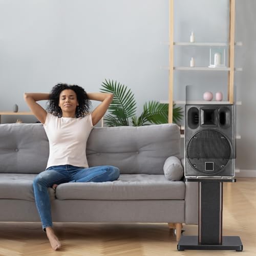 MECCANIXITY Wood Speaker Stands, 2 Pack 15.7 Inch (40cm) Universal Speaker Stand Hollowed Bases Enhanced Audio Listening for Home Theaters Cinema - Image 5