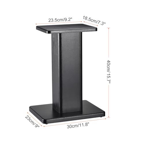 MECCANIXITY Wood Speaker Stands, 2 Pack 15.7 Inch (40cm) Universal Speaker Stand Hollowed Bases Enhanced Audio Listening for Home Theaters Cinema - Image 2