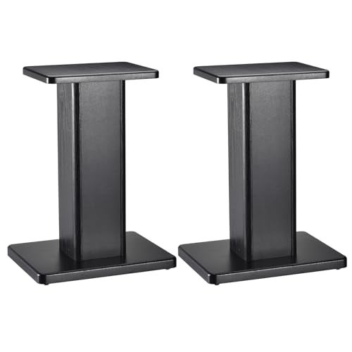 MECCANIXITY Wood Speaker Stands, 2 Pack 15.7 Inch (40cm) Universal Speaker Stand Hollowed Bases Enhanced Audio Listening for Home Theaters Cinema - Image 1