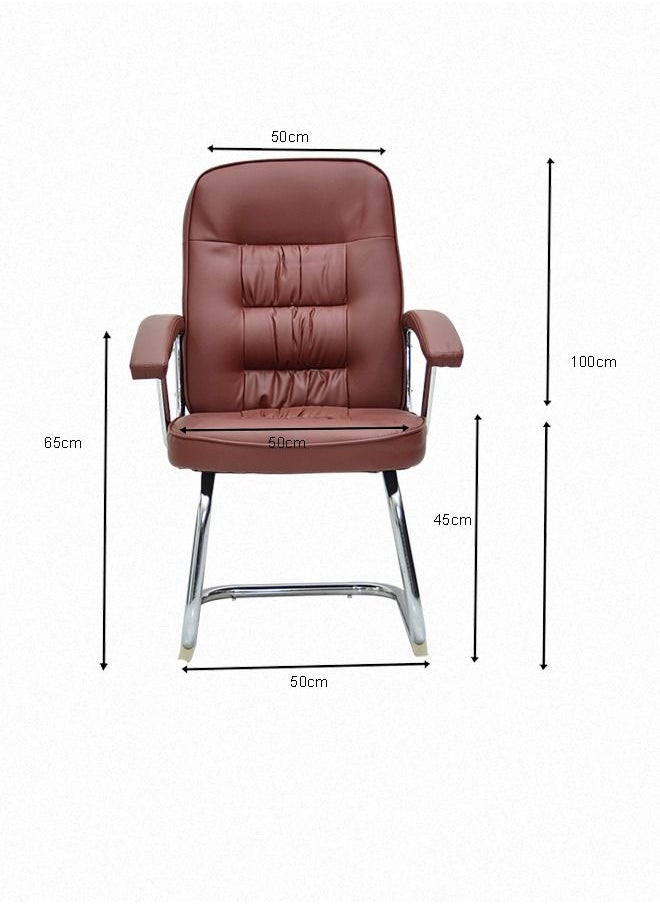 Multi Home Furniture Frame Visitor Chair MH-454V(BROWN) For Office Hospital School With Steel Frame And Faux Leather On Armrest  - Image 4