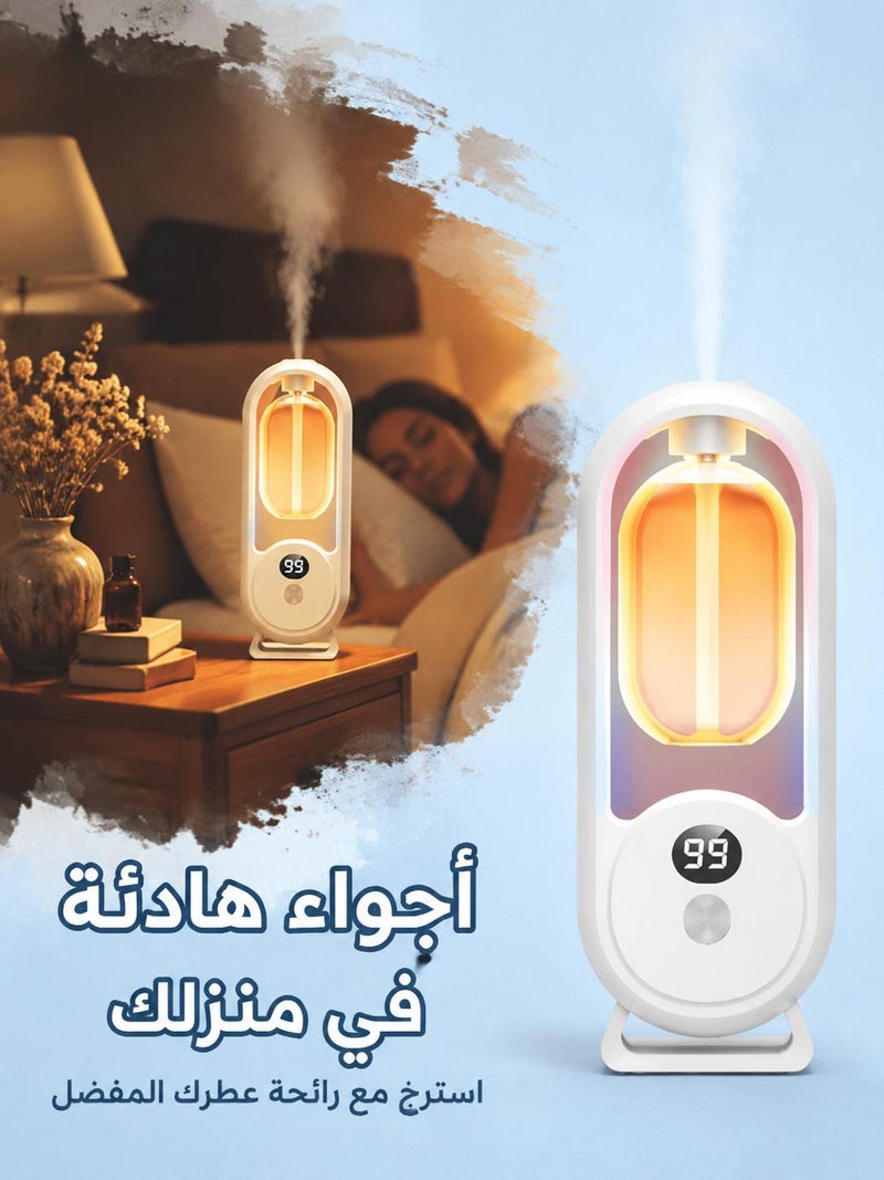 جهاز تعطير وترطيب بالموجات فوق الصوتية سعة 500 مل مع إضاءة محيطية دافئة وباردة وشاشة رقمية وتشغيل هادئ - ناشر عطري ذكي - Image 3