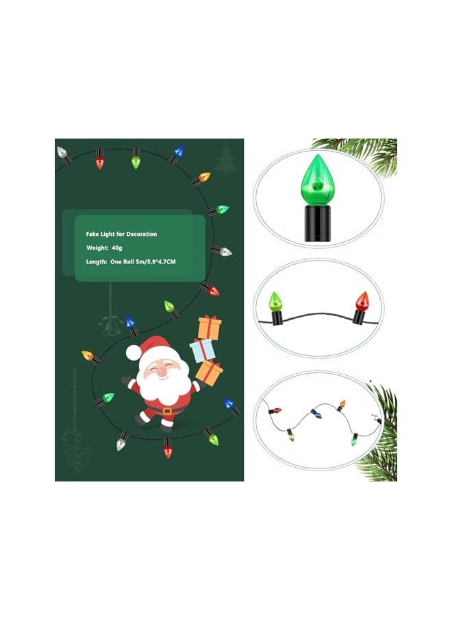 The Bros Miniature Fake String Lights,Mini Dollhouse Christmas Fake Lights Christmas Tree Decorations String Fake Lights Christmas Decoration Miniatures Dollhouse Accessories DIY-5m  - Image 2