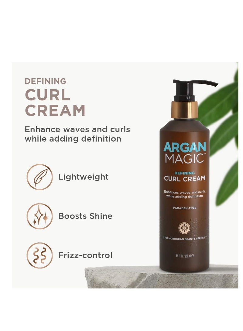 ARGAN MAGIC Argan Magic defining curl cream enhances waves and curls while adding definition conditions detangles and reduces frizz paraben free 8.5 ounce / 250 ml  - Image 3