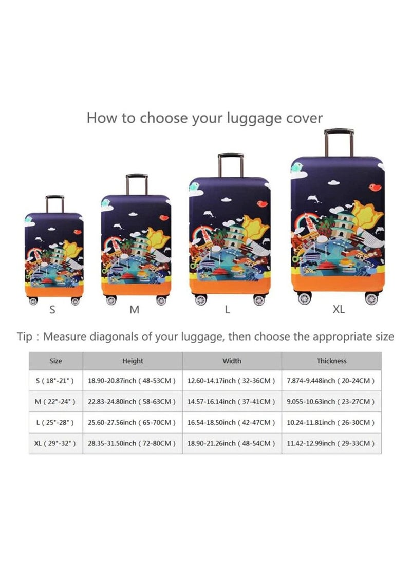 SYOSI Thickened Luggage Covers Travel Luggage Cover Spandex Suitcase Protector Multicolour S (for 18-20" luggage  - Image 2