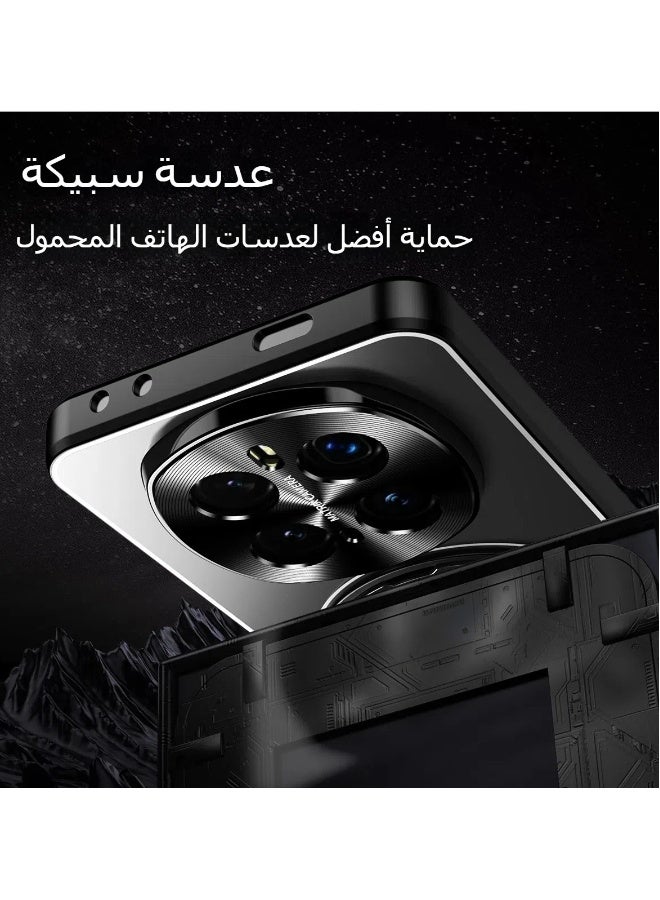Case Compatible with Honor Magic 7 Pro Metal Matte Case Compatible with Mag-Safe  Camera Lens Protection Shockproof Slim Phone Case Cover with 360 Rotatable Ring Stand  - Image 3