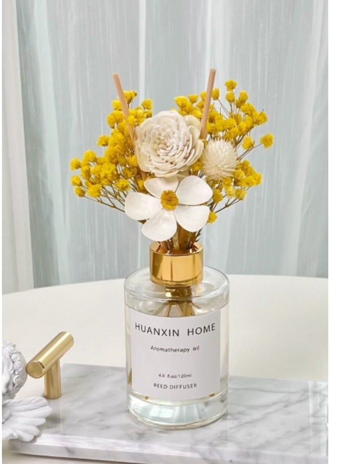 مجموعة موزع رائحة الزهور مع أعواد مزينة باللؤلؤ، موزع رائحة الزهور للمنزل والمكتب والحمام وديكور الرف، فريزيا 120 مل