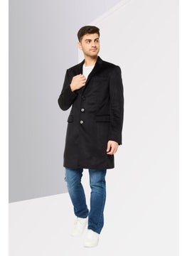 EMPORIO ARMANI Men Plain Long Sleeve Trench Coat, Black  - Image 2