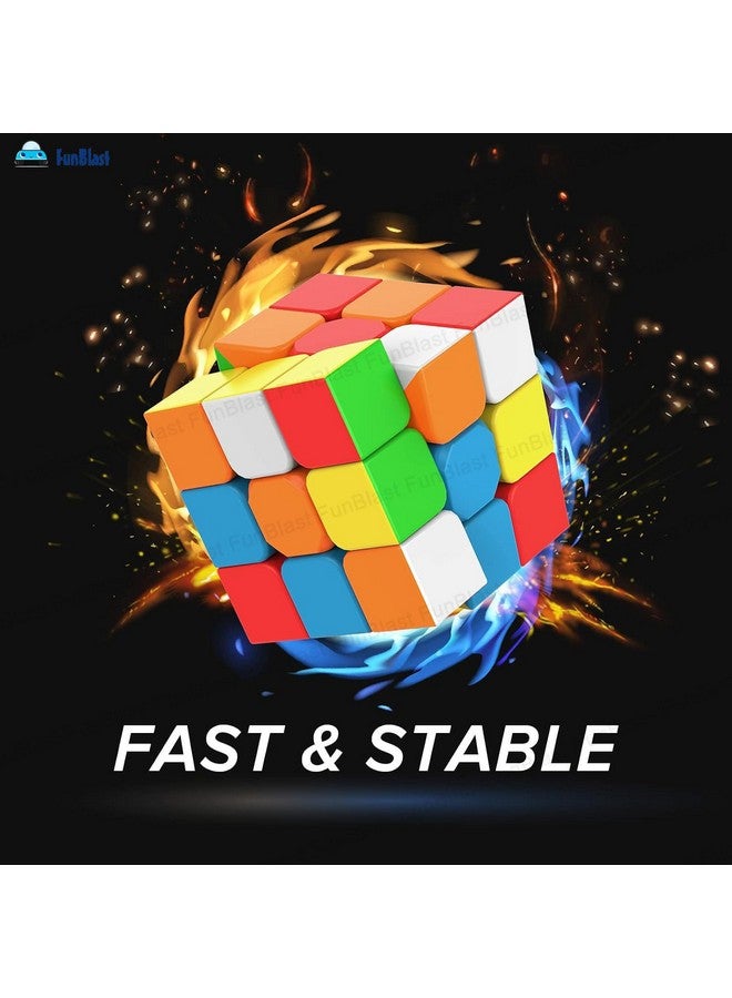 FunBlast High Stability Stickerless Cube - 3x3x3 Speed Cube, Puzzle Cube for Kids and Adults, Match Making Puzzle Cube (Multi Color) Made in India - Image 4