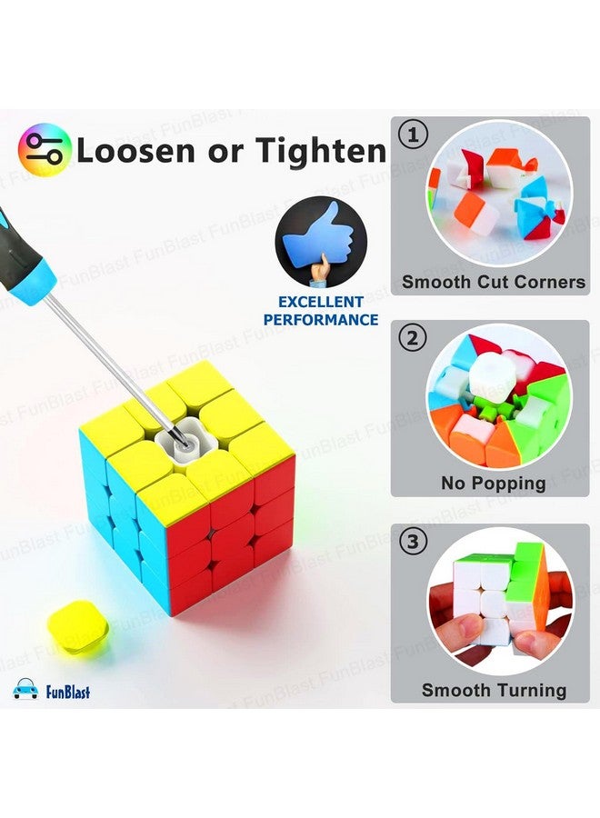 FunBlast High Stability Stickerless Cube - 3x3x3 Speed Cube, Puzzle Cube for Kids and Adults, Match Making Puzzle Cube (Multi Color) Made in India - Image 5