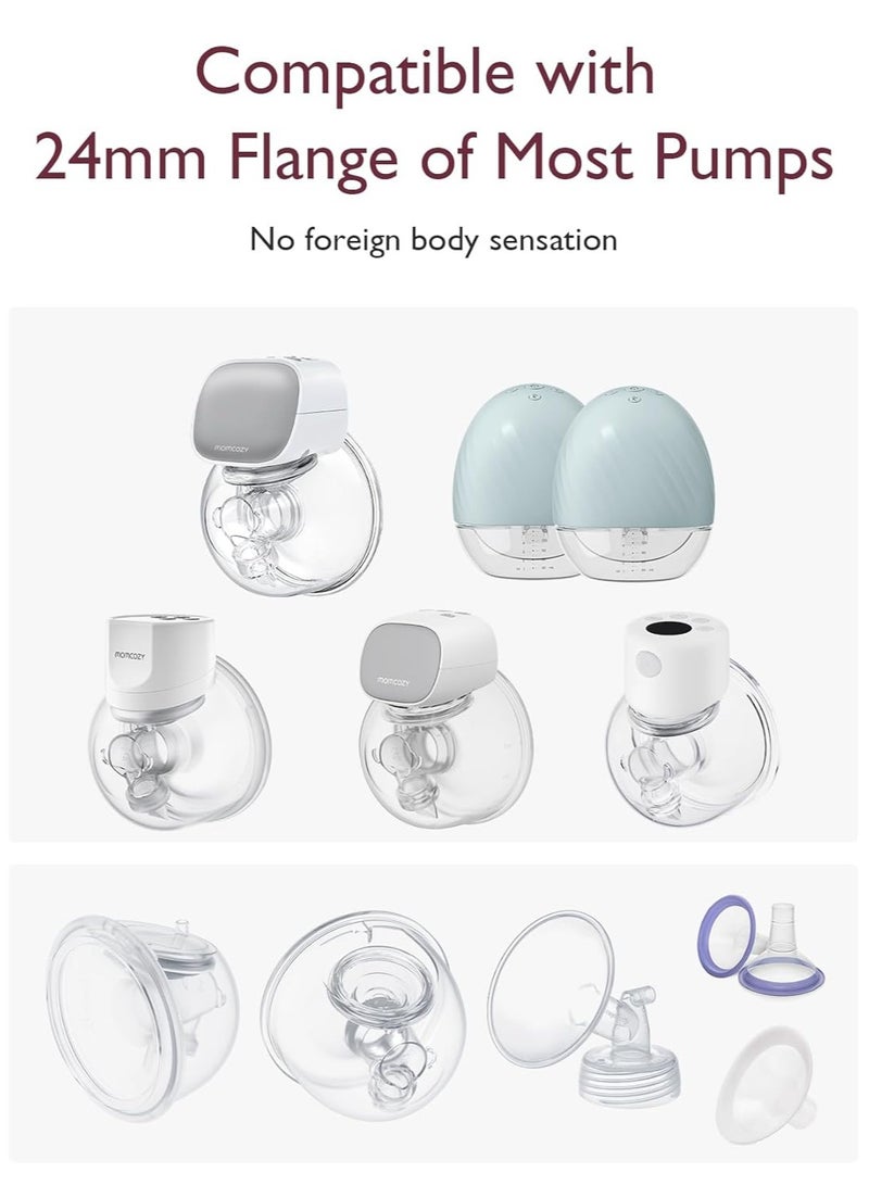 bbet Flange Insert 6 Pcs Breast Pump Electric Inserts 19mm Flange Insert Breast Pump Flange  Accessories  Flange Pump Compatible with Momcozy S12 Pro/S9 Pro/S12/S9 ,Spectra/Medela Wearable Breastpump Cup,Reduce 24mm Tunnel Down to Other Size - Image 2