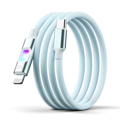 Verilux® PD 30W Type C to Lighting Cable with Breathing Light, 5.9Ft/1.8M Lighting Cable Nylon Braid with 480Mbps Data Sync for iPhone 14/13/12/11 Pro Max X XS XR 8/7/6s Plus SE, Blue - Image 1