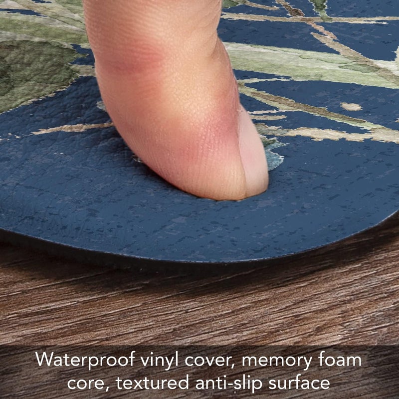 CounterArt Bohemian Blue 30 x 20 Decorative Vinyl Kitchen Comfort Floor Mat Printed in The USA Textured Vinyl Backing Easy to Clean - Image 3