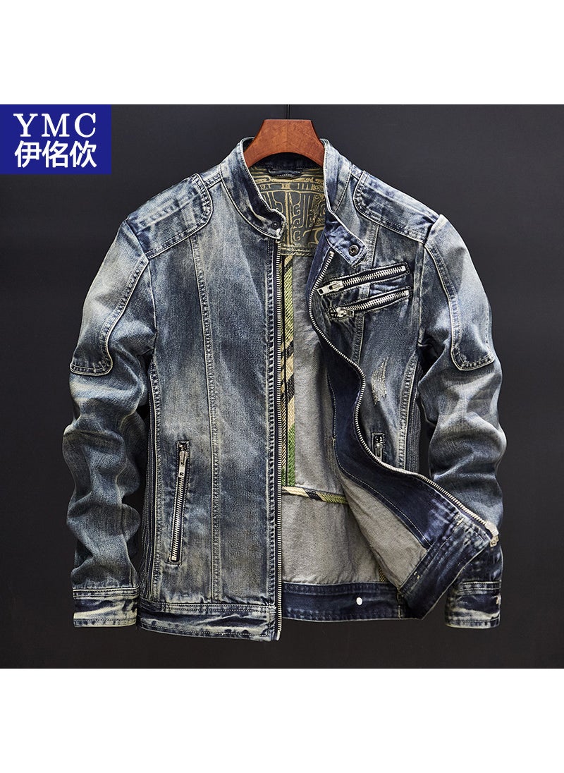 2024 Retro Denim Jacket Men Slim Fit Trendy Plus Size Light blue - pzsku/ZE24ADA3B4B938033CDA5Z/45/_/1734108698/4923c798-a1af-444b-a258-e8aadb92cf17