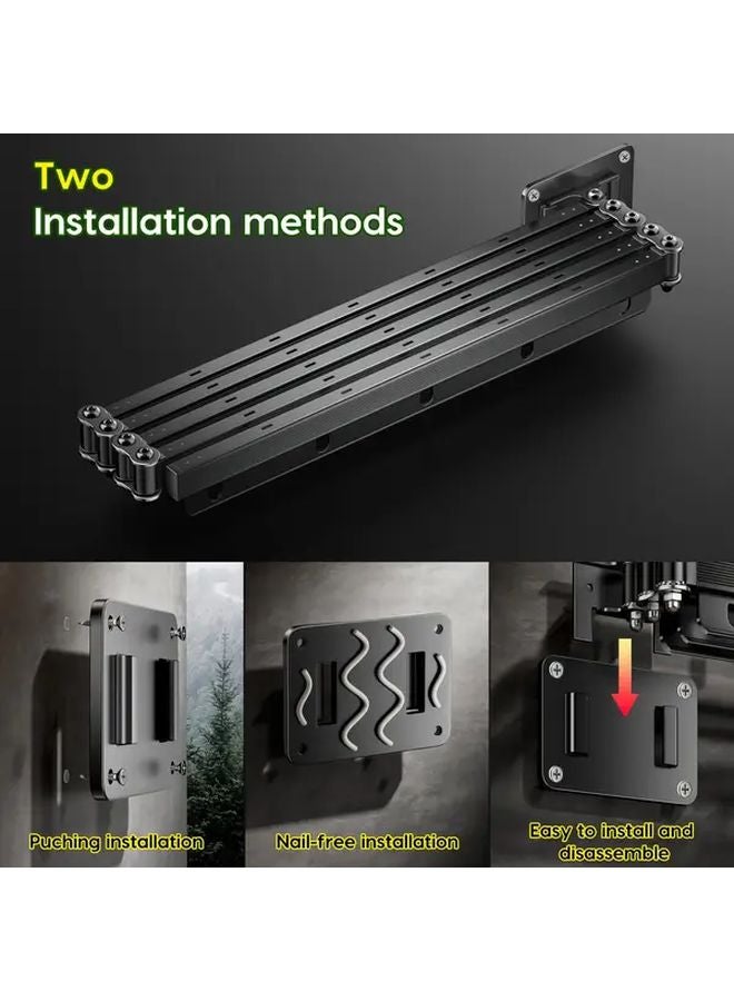 Gray Mini Two Fold Clothes Drying Rack Invisible Balcony Indoor Drill No Drill Dual Use - Image 3