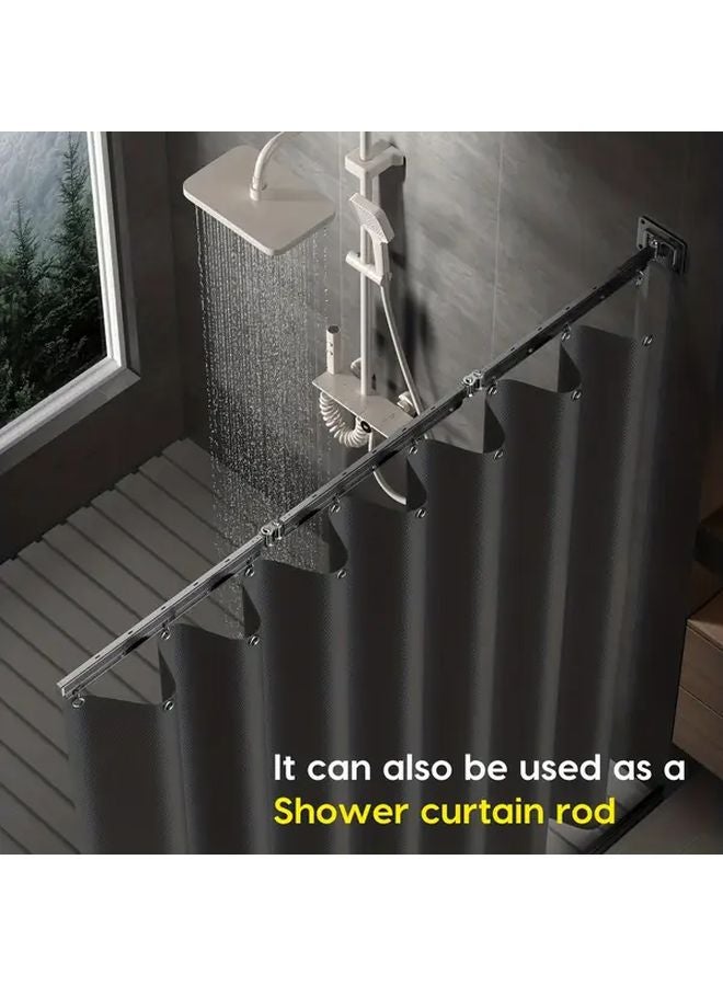 Gray Mini Two Fold Clothes Drying Rack Invisible Balcony Indoor Drill No Drill Dual Use - Image 5