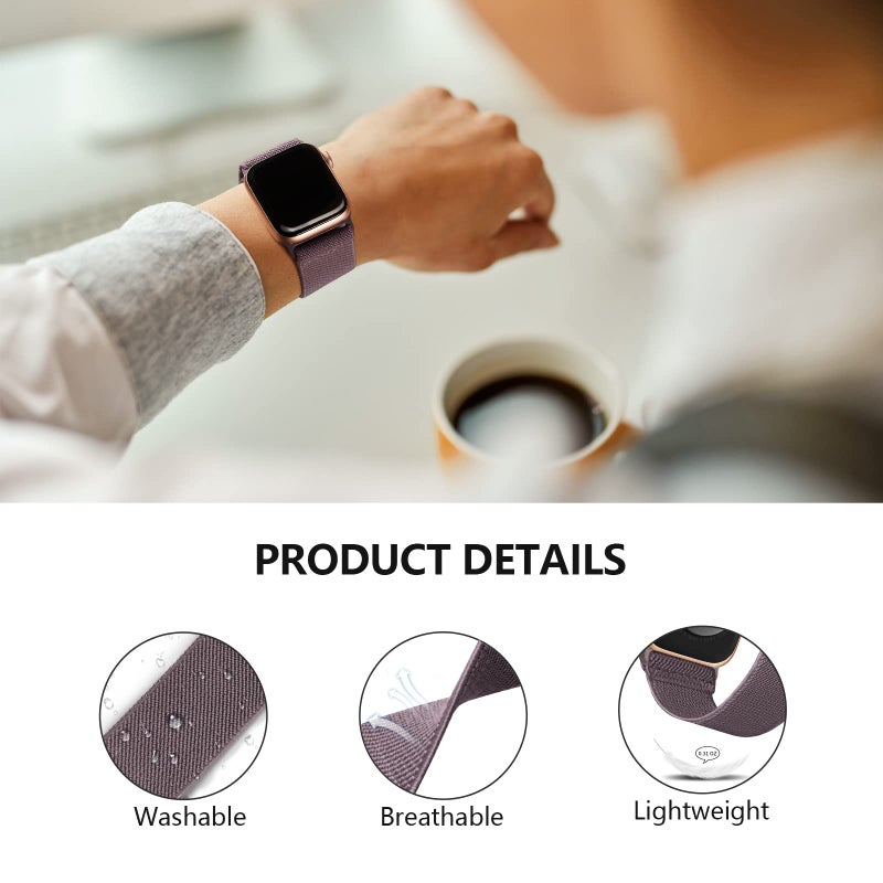 CCnutri 4 Pack Stretchy Nylon Solo Loop Bands Compatible with Apple Watch Band 38mm 40mm 41mm 42mm 44mm 45mm 46mm 49mm, Sport Elastic Wristband Women Men Strap for iWatch Series 11 10 9 8 7 6 5 4 3 SE Ultra - Image 3