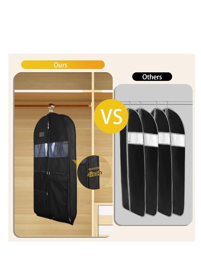 Generic Garment Bags for Travel, 2 Pack 43" Hanging Garment Bags for Men, Double Sides Zipper, 3 Large Mesh Pockets, Garment bag for Traveling Monogrammed Closet Clothes Storage, for Gowns, Tuxedos, Coats  - Image 3