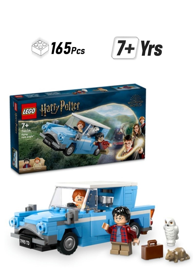 LEGO 76424 هاري بوتر فورد أنغليا الطائرة، مجموعة لعب خيالية للأطفال، سيارة مغامرة قابلة للبناء، هدية للأولاد والبنات وأي معجب بعمر 7 سنوات فما فوق، تتضمن 2 شخصيات مصغرة للعب الأدوار (165 قطعة)  - Image 1