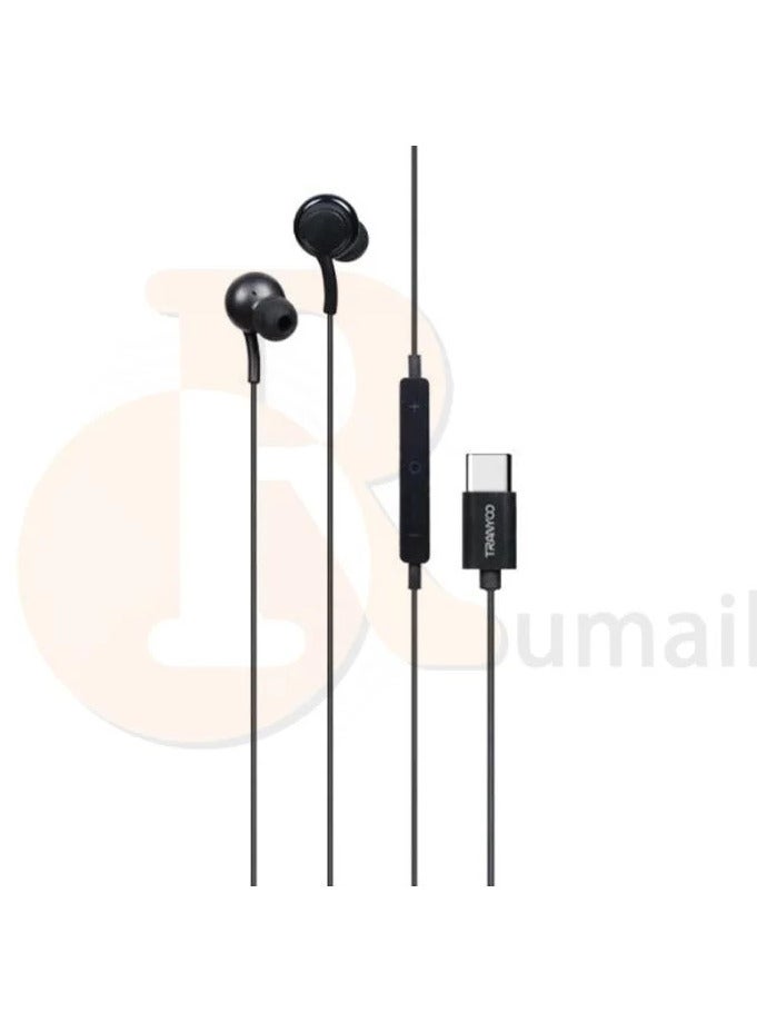 ترانيوو سماعات رأس ترنيو سماعة أذن من النوع C، مع ميكروفون للتحكم في مستوى الصوت وسماعات أذن ستيريو سلكية، متوافقة مع iPad Pro iPhone 15 Pro Samsung S23 Ultra S22 S21 وجميع أجهزة جاك TypeC - Image 4