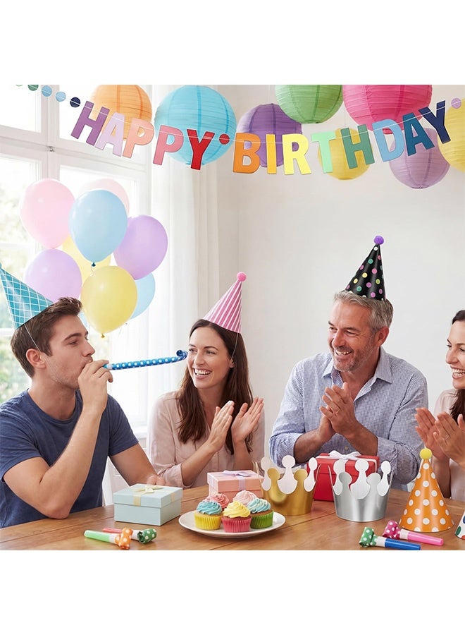 GD 26 PCS Birthday Party Hats and Blowouts Set Cone Hats Crown Hats and Party Blowers for Holiday Decorations Photo Props Birthday Parties - Image 3