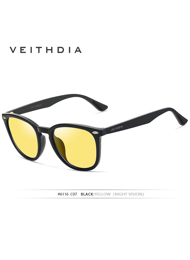Generic Men and women with aluminum magnesium rice nails mix and match dazzling fashion polarized UV protection sunglasses driving mirror spot 6116Black frame gun foot discoloration purple blue glasses case suit Black frame gun foot discoloration purple blue glasses case suit 