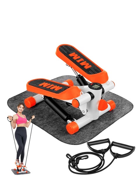 Steppers for Exercise at Home,Mini Stepper with Exercise Equipment for Home Workouts，Mini Stepper with Resistance Bands and LCD Monitor