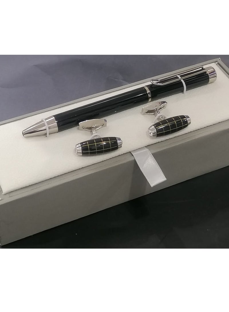 A first-class pen and cufflink set for men